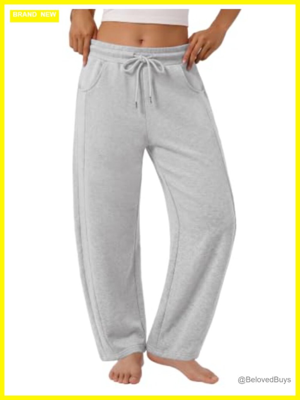 Women's Barrel Wide Leg Sweatpants Cotton Blend Lounge Pants